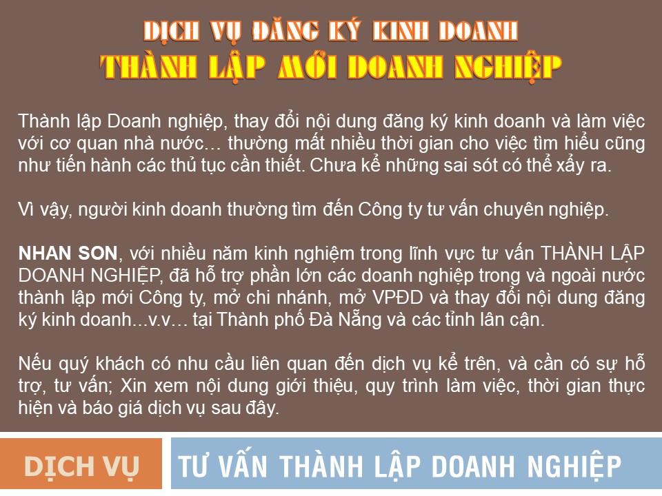 Dịch vụ ĐĂNG KÝ KINH DOANH tại Đà Nẵng