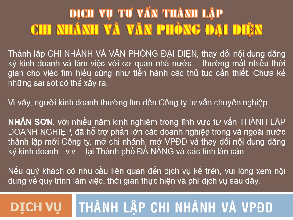 Dịch vụ thành lập chi nhánh tại Đà Nẵng