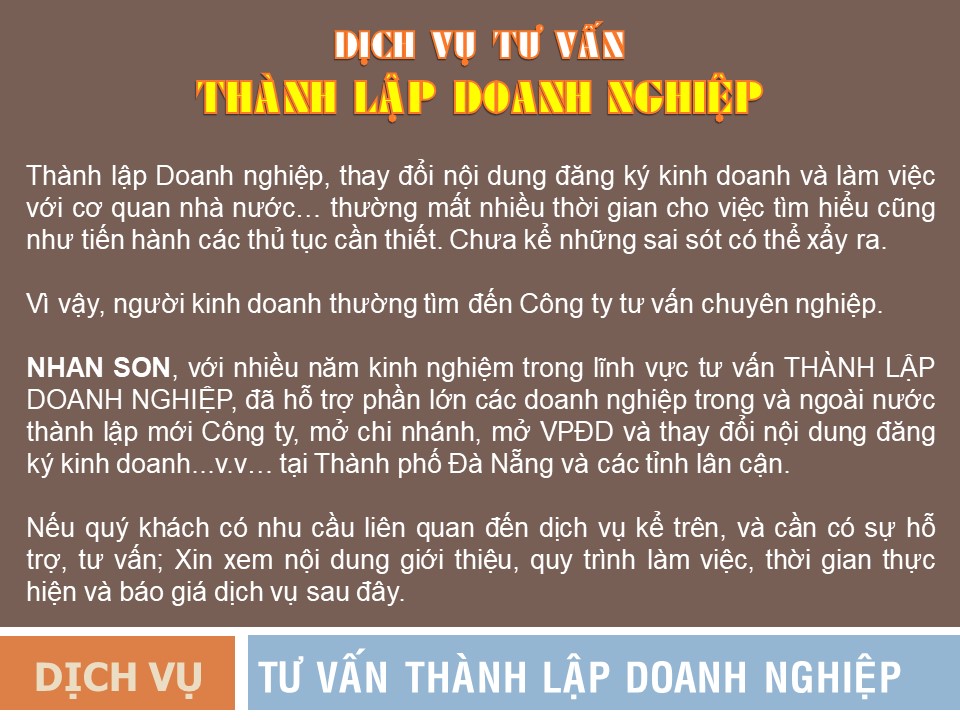 Dịch vụ thành lập doanh nghiệp tại Đà Nẵng